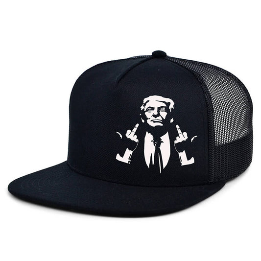 Black Trucker Cap - Trump Fingers