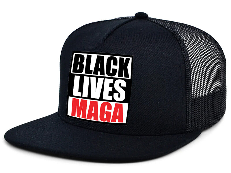 Black Trucker Cap - Black Lives MAGA