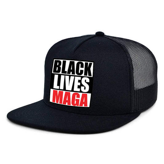 Black Trucker Cap - Black Lives MAGA