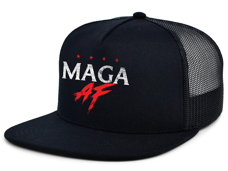 Black Trucker Cap - MAGA AF