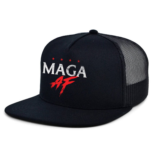 Black Trucker Cap - MAGA AF