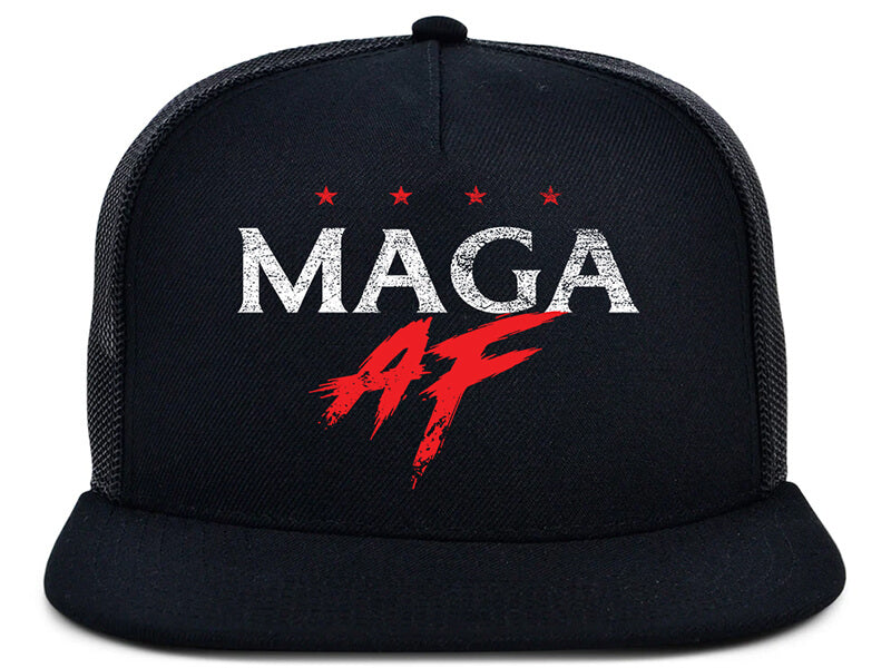 Black Trucker Cap - MAGA AF