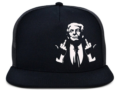 Black Trucker Cap - Trump Fingers