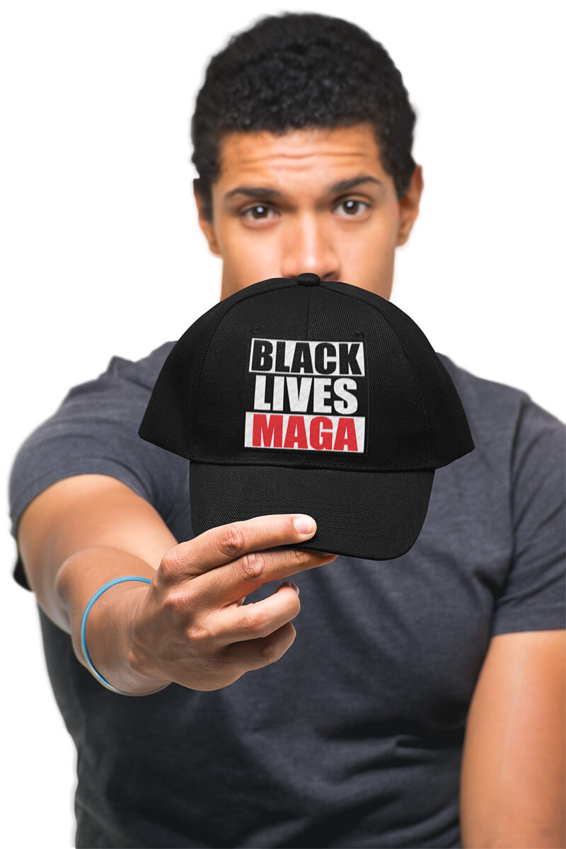 Black Trucker Cap - Black Lives MAGA